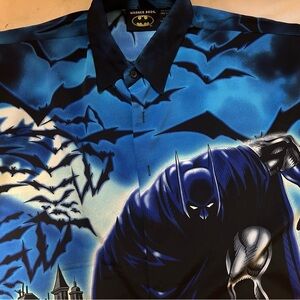 Batman themed button down shirt